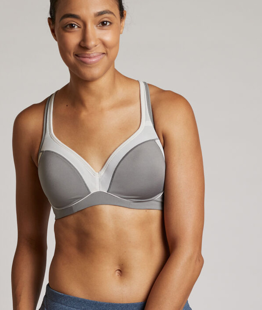 Natori 34DDD Zen Sports Bra Convertible Underwire Padded 752147 Gray