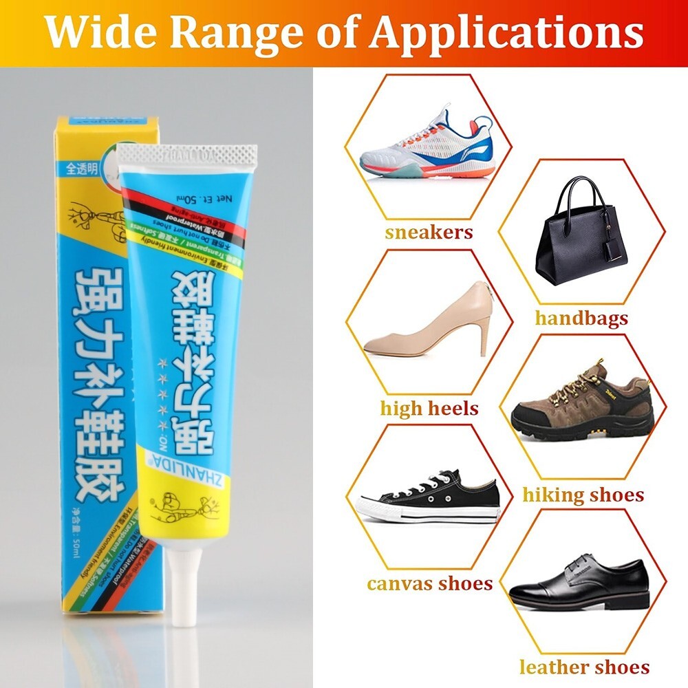 Repair Fix Shoes Clear Glue Adhesive Leather Vinyl Rubber Cork Canvas Bag Boots