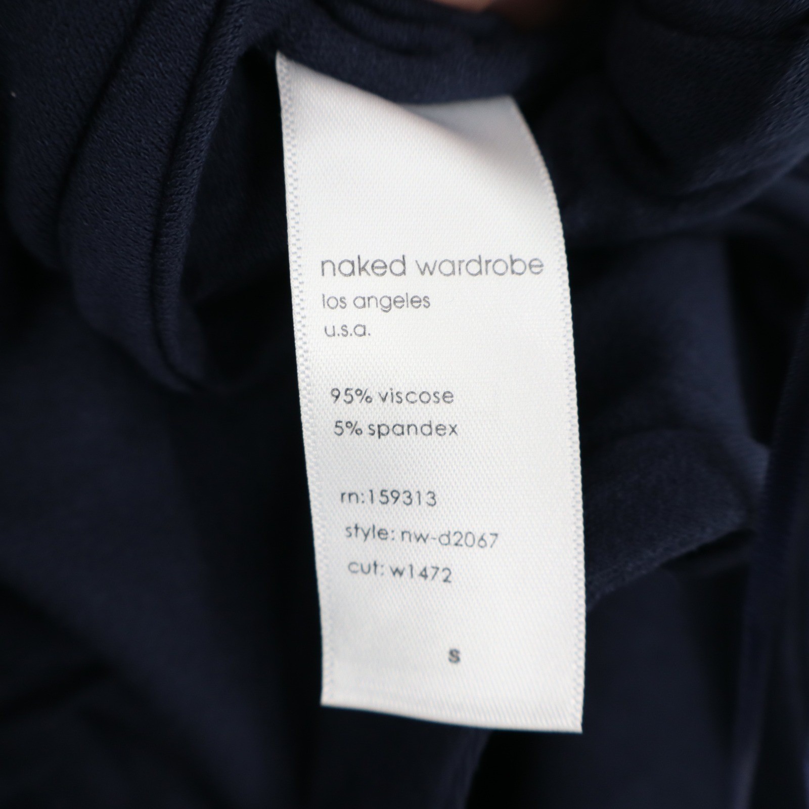 Naked Wardrobe Navy Blue One Shoulder Maxi Dress Small Side Slit Tie