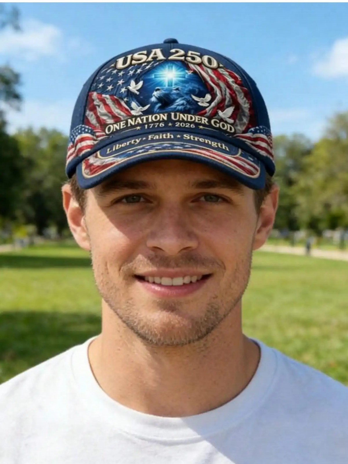 1776-2026 US 250th Anniversary Lion Of Judah Baseball Cap Adjustable One Nation