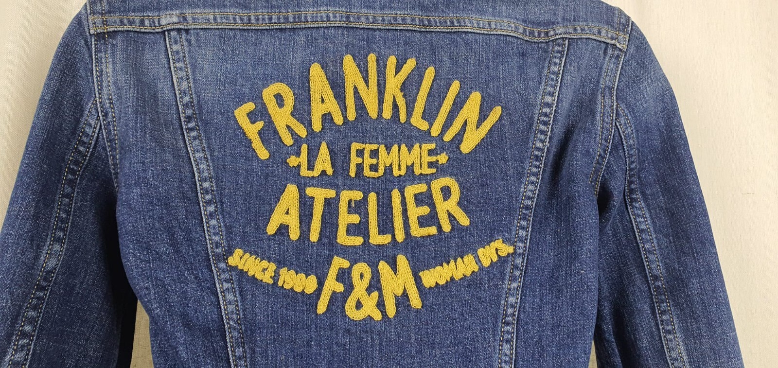 Franklin Marshall Varsity Denim Jacket UK S LN121 MM 12