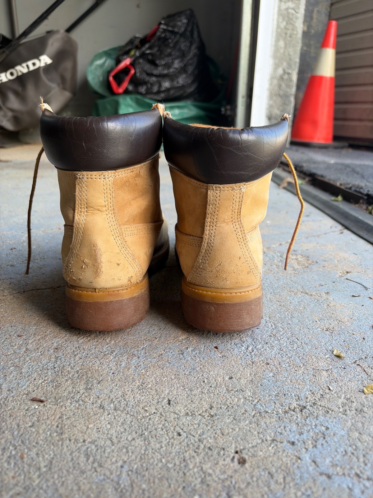 Timberland boots, brown, size 7.5 M, used condition, real genuine leather