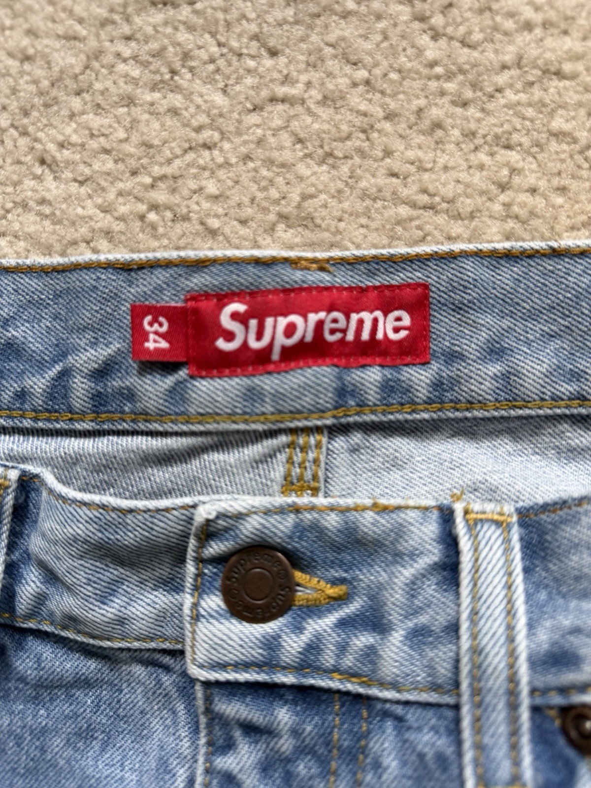 Supreme Double Knee Painter Pant (FW24) Washed Indigo – Size 34