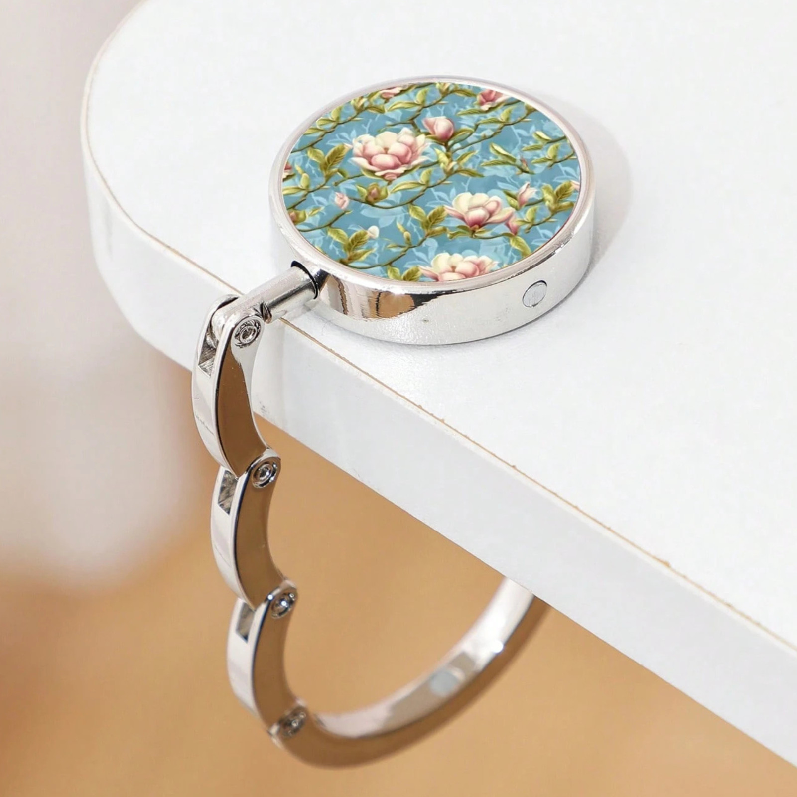 Floral Purse Hook Foldable Handbag Fashionable Table Hanger Wallet Holder Travel