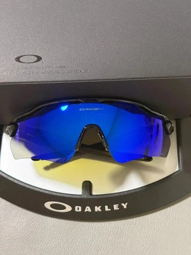 New Oakley OO9208 Sunglasses Radar EV Path Polished Black Frames Blue Len