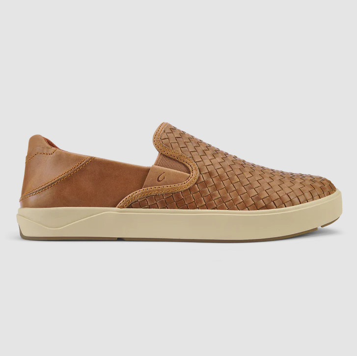 BEST SELLER OluKai Laeahi Lauhala Men’s Woven Leather Shoes Fox Casual Comfort