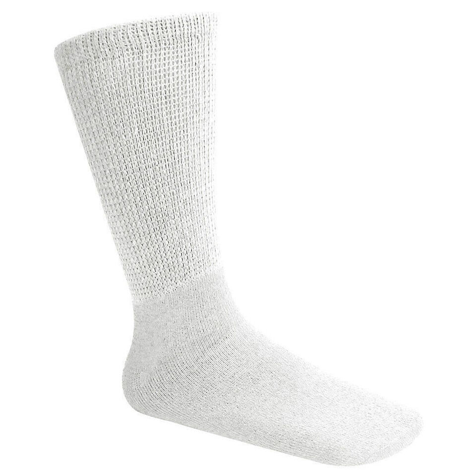 12 Pairs Men’s Health Circulatory Diabetic Cotton crew socks 9-11 10-13 13-15