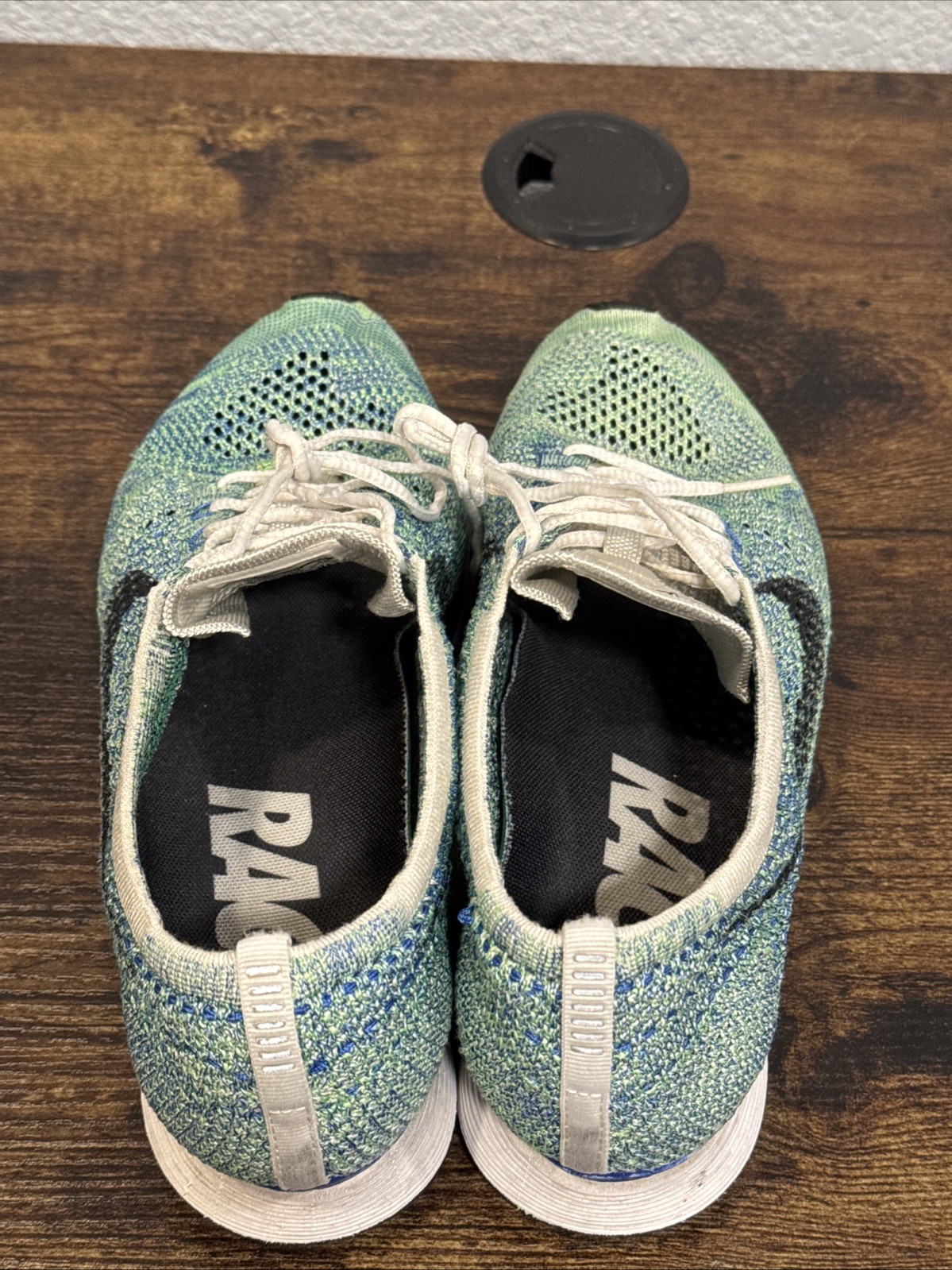 Nike Flyknit Racer Tranquil Teal Blue White 526628-810 Shoes Racer Men’s Size 10