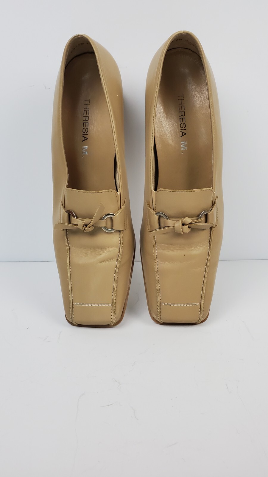 THERESIA M. Graham tan leather shoe Loafer heel 7.5 (9.5 US) Made in Germany