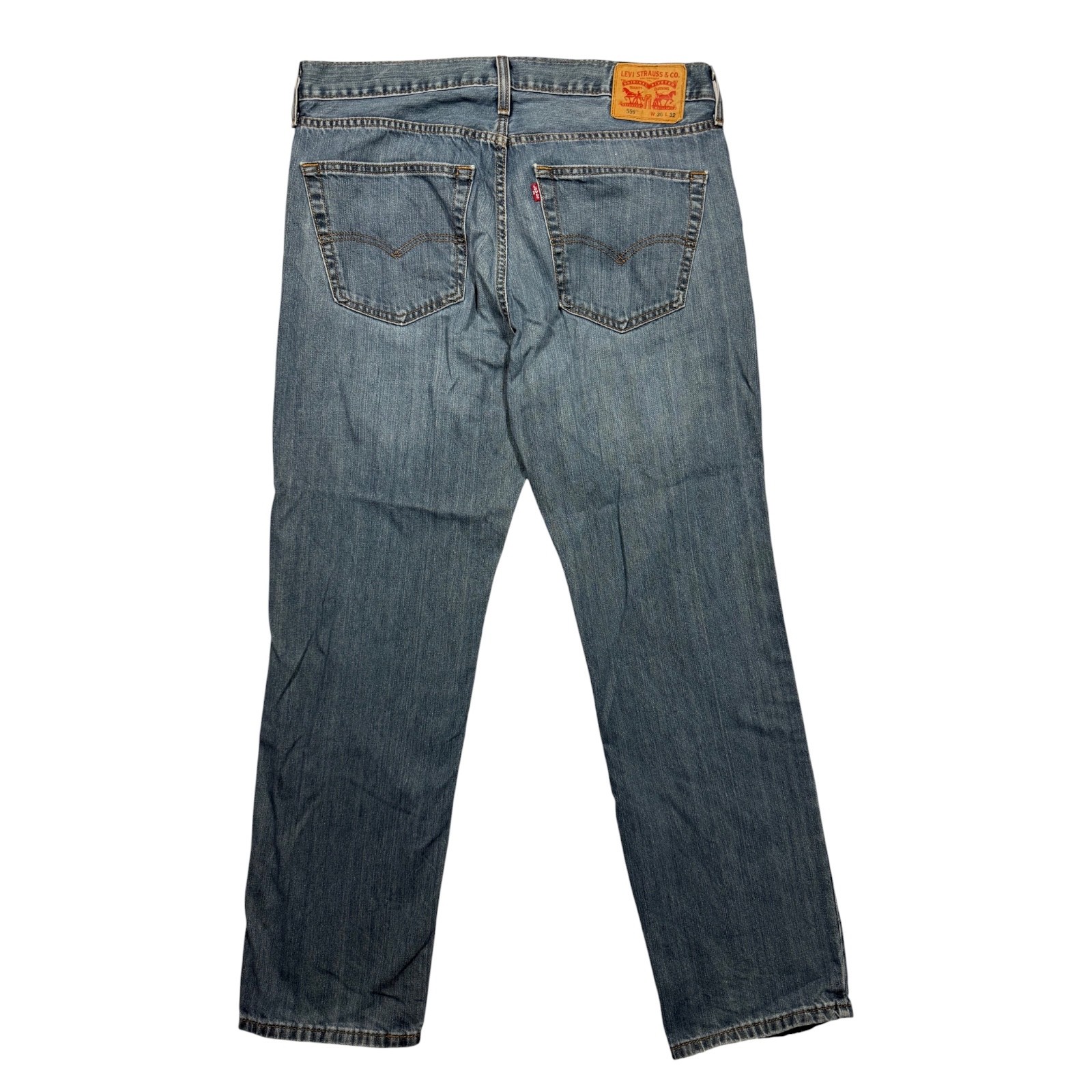 Levi’s 559 Blue Straight Leg Relaxed Fit Zip Fly Men’s Jeans Size 36W 32L