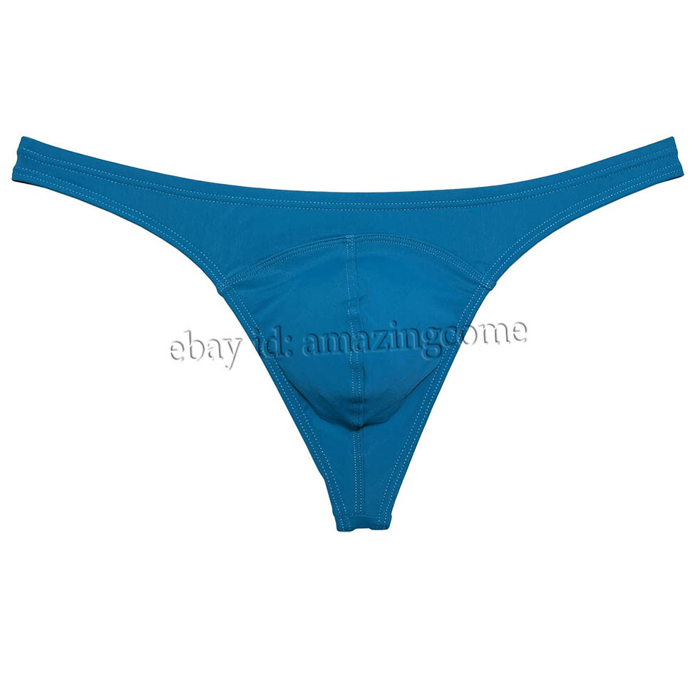 Men’s Matte Swimming Cloth T-back Smooth Thong Underwear Elastic Bikini Tangas