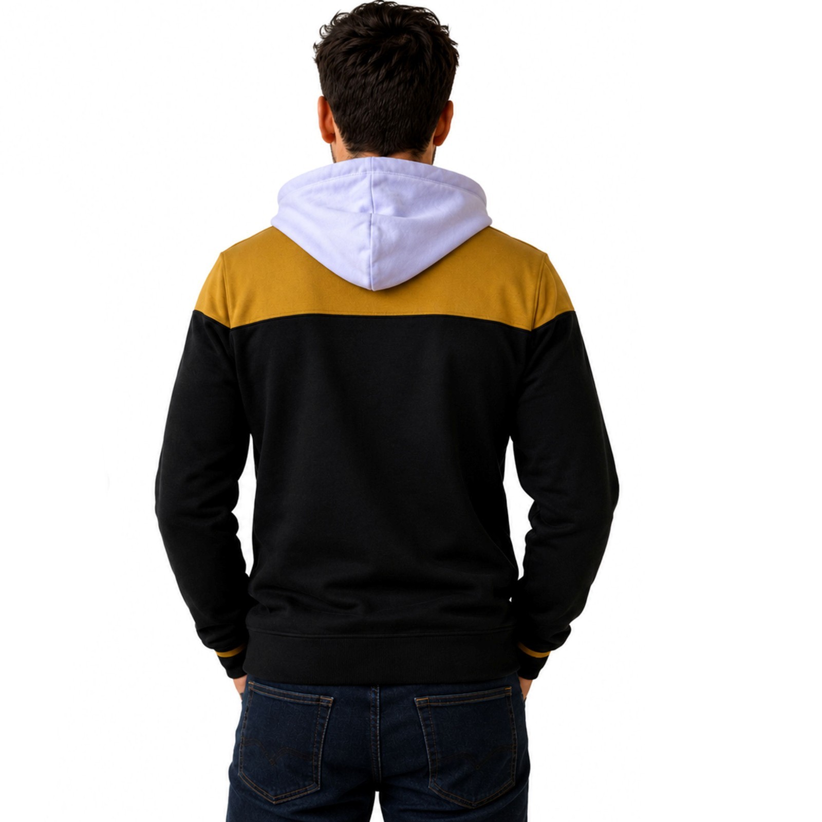 Star Trek Black & Gold Men’s Full Zip Hoodie Jacket NEW