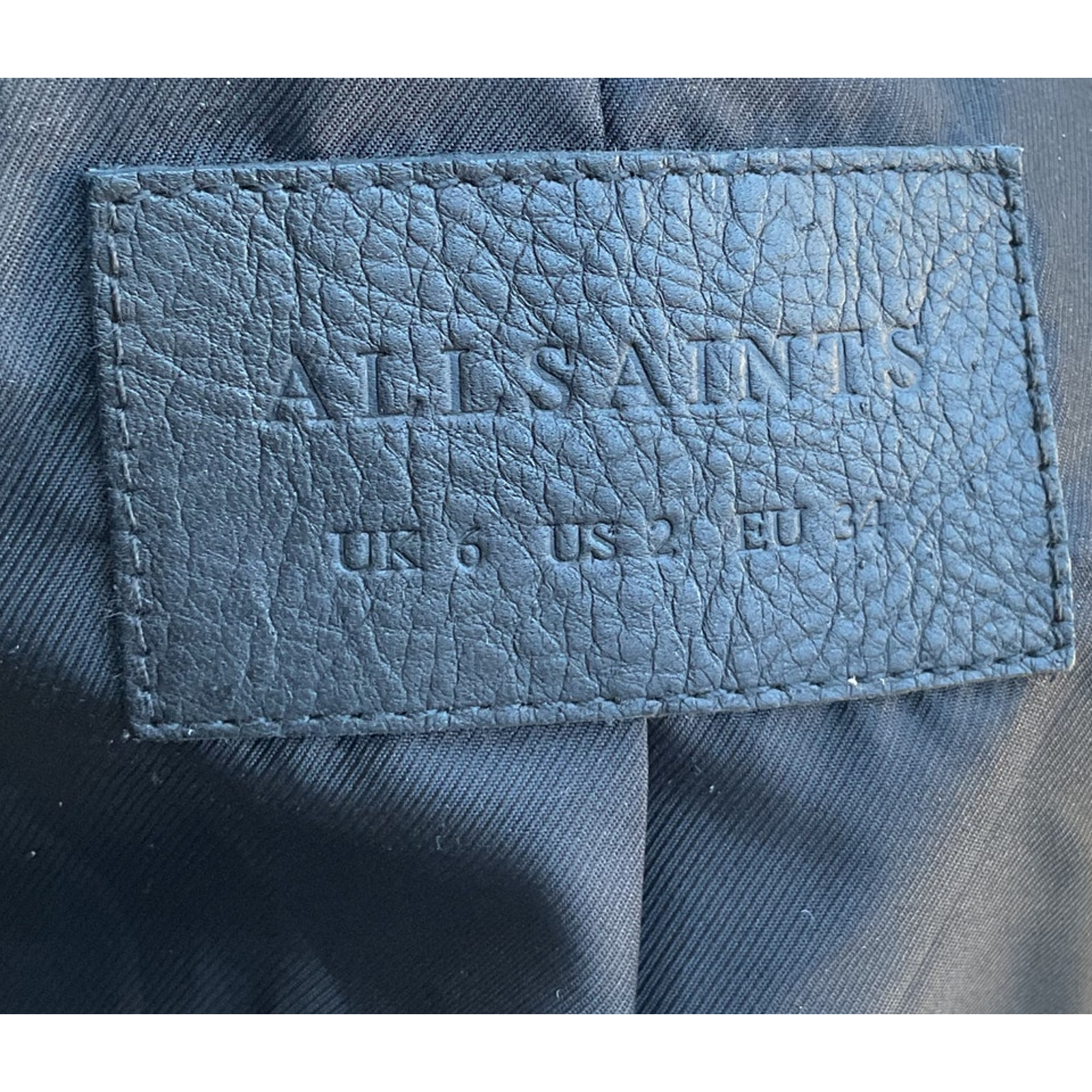 AllSaints Black Leather Moto Biker Jacket NWT Quilted Cropped Women US 2