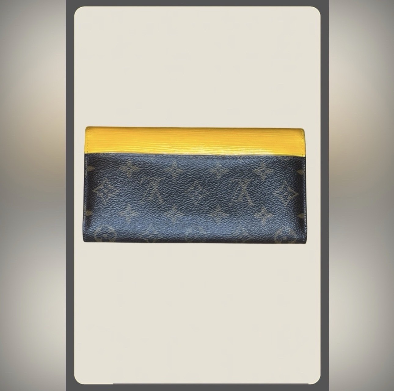 Louis Vuitton Monogram Yellow & Brown Small Crossbody Wallet Chain Strap Snap