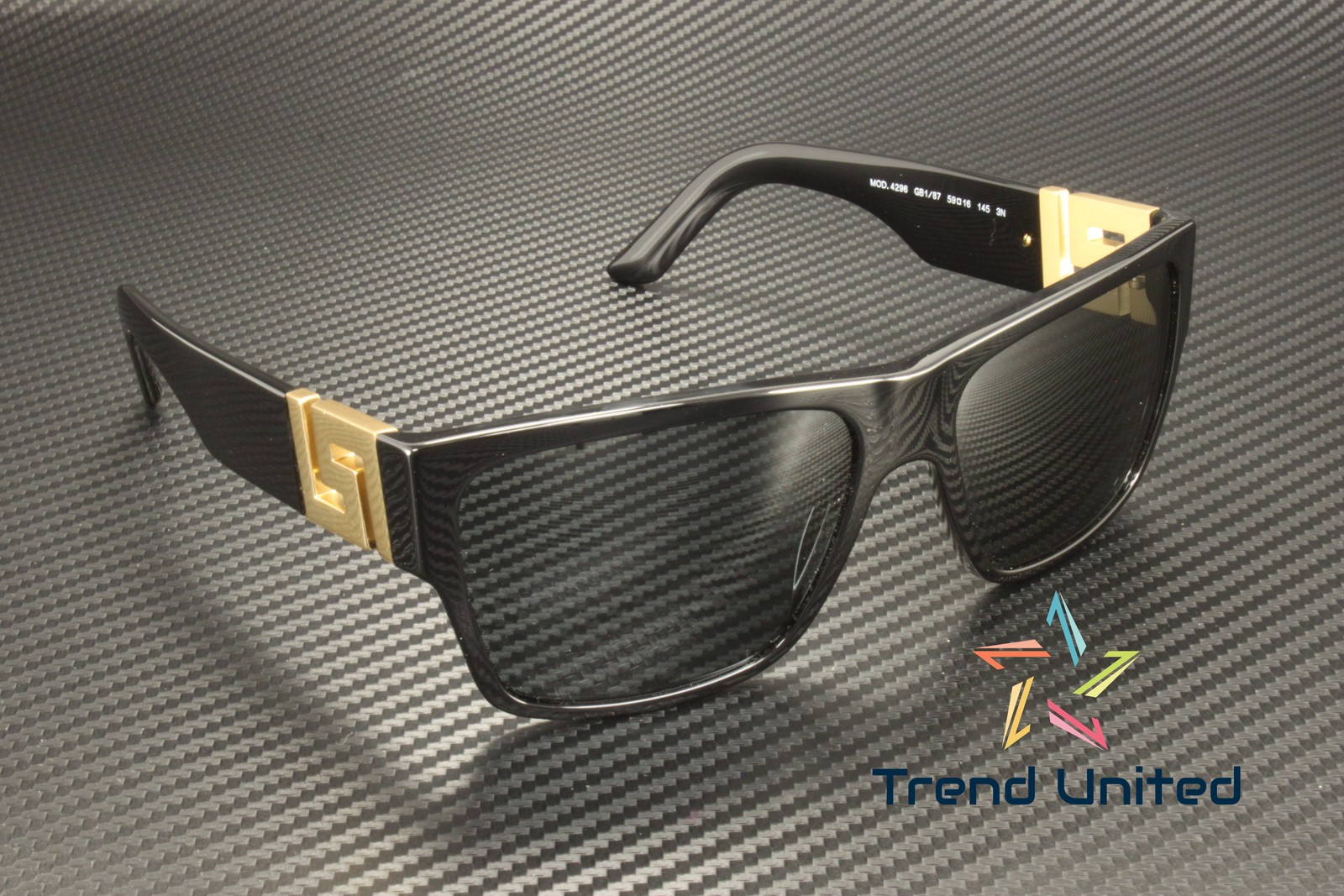 VERSACE VE4296 GB1 87 Black Gray 59 mm Men’s Sunglasses