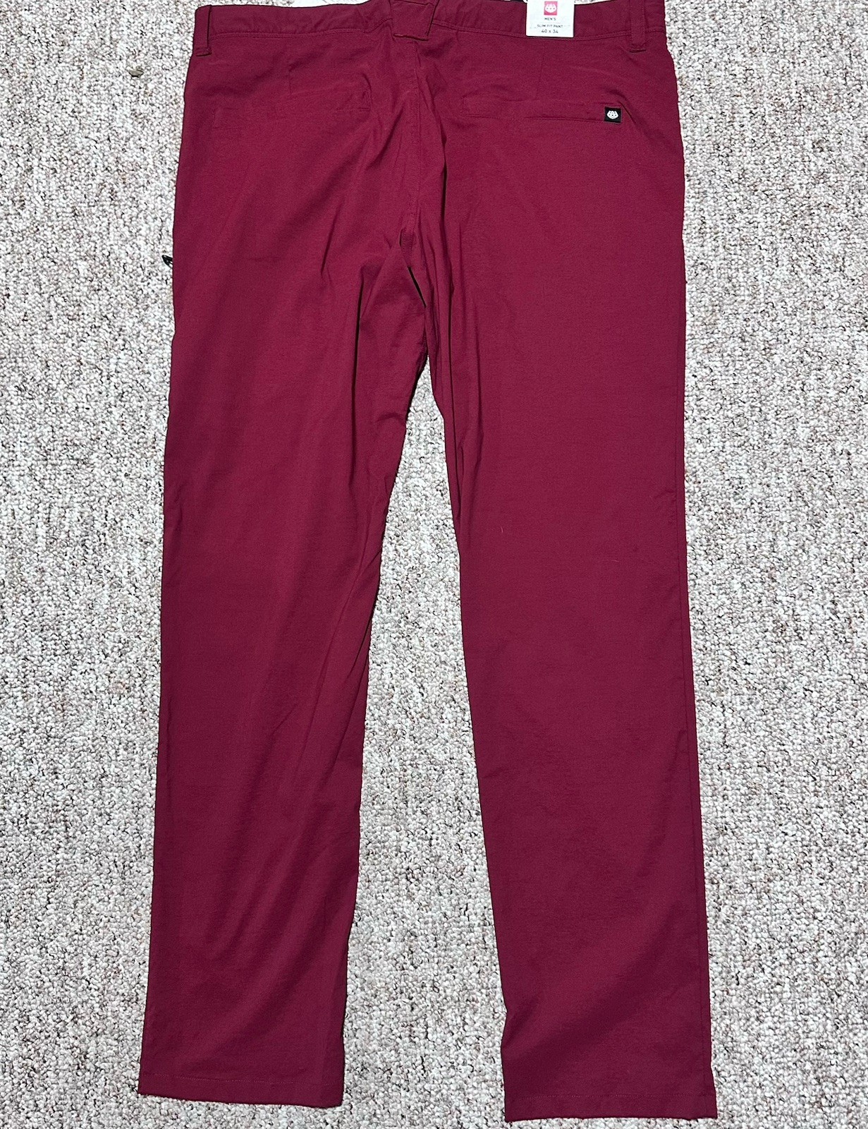 686 Everywhere Featherlight Chino Pants OXBLOOD Mens 40/34 Slim Fit NWT