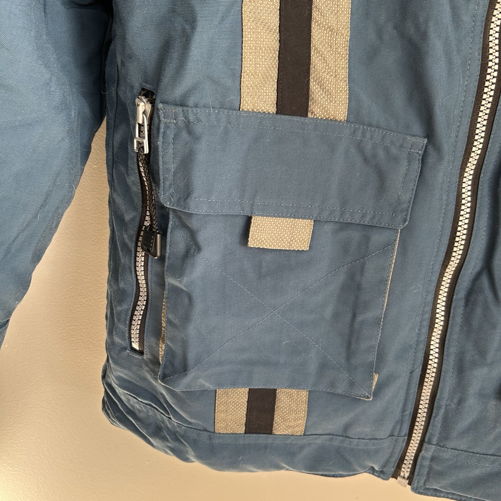 L.L. Bean Coat Boys M 10-12 Blue Winter Insulated Pockets No Hood Warm OHL18
