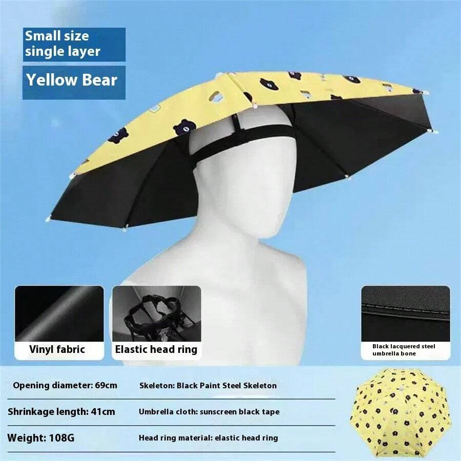 Umbrella Cap Suitable for Camping Fishing Elastic Headband UV Safe Umbrella Cap