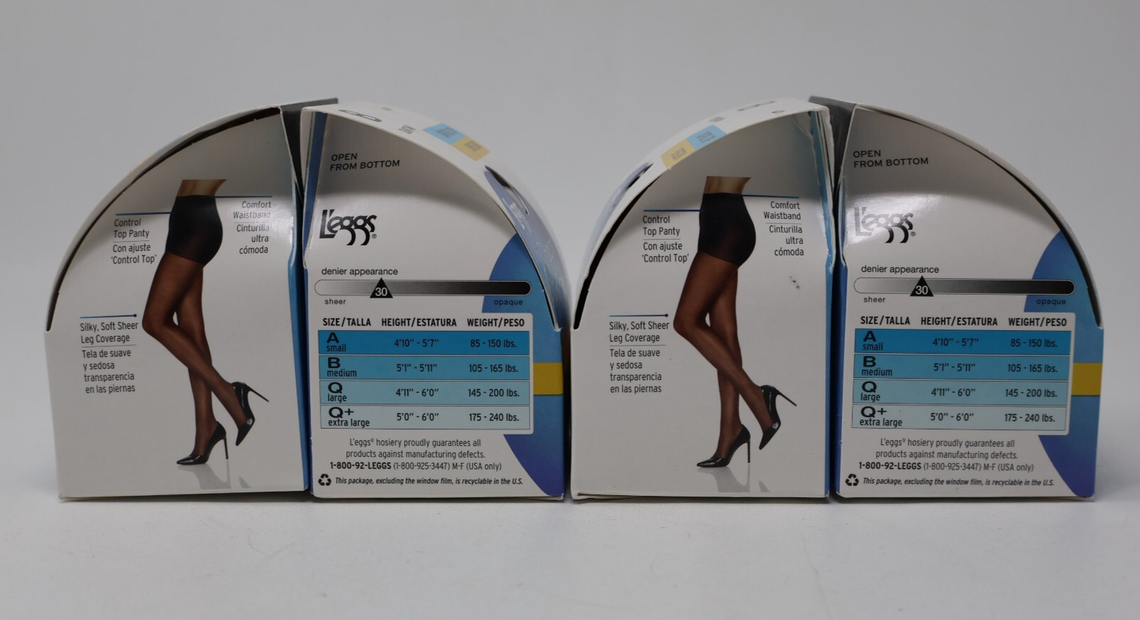 L’eggs Sheer Energy Light Support Leg Control Top Pantyhose Suntan B Lot of 4