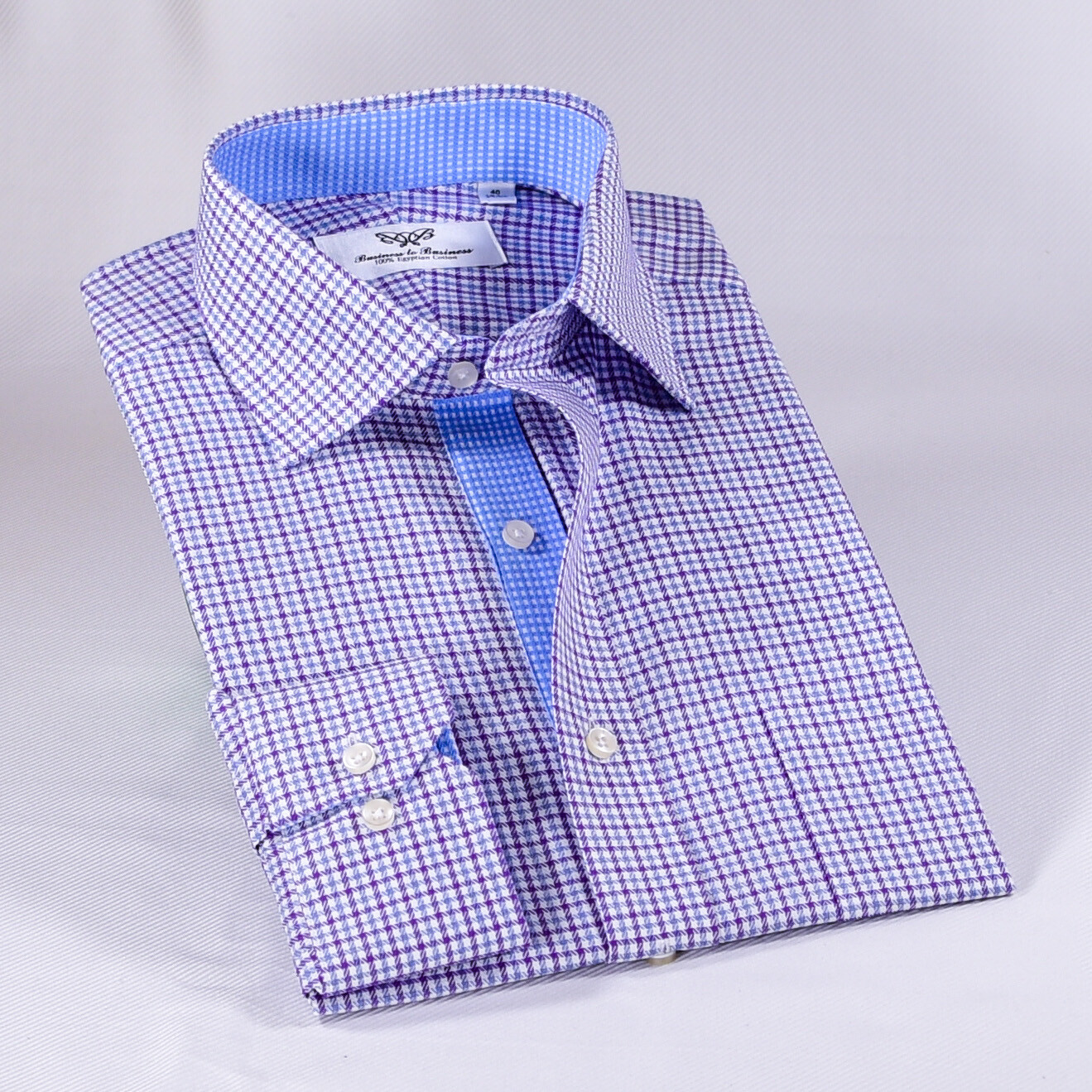 Pink Blue Plaid Elegant Formal Dress Shirt Mens Check Checkers Style Top