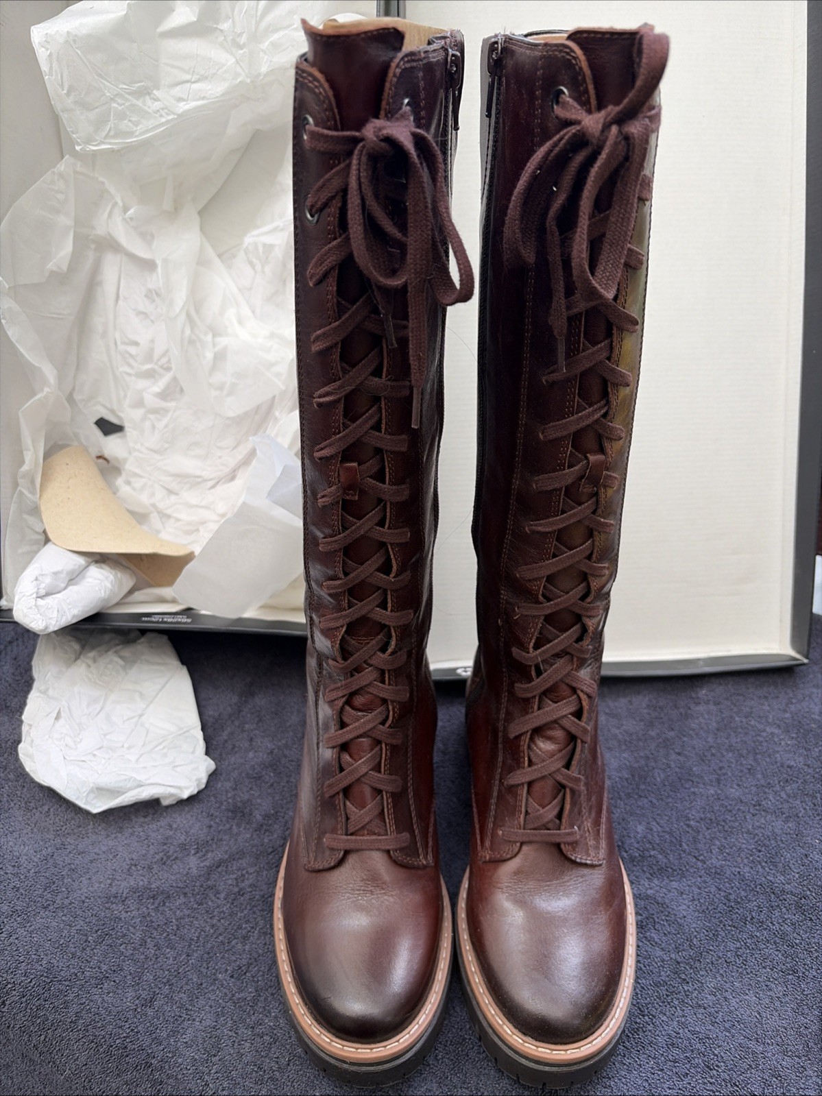 naturalizer Johni Cognac Lace Up womens boots 7.5