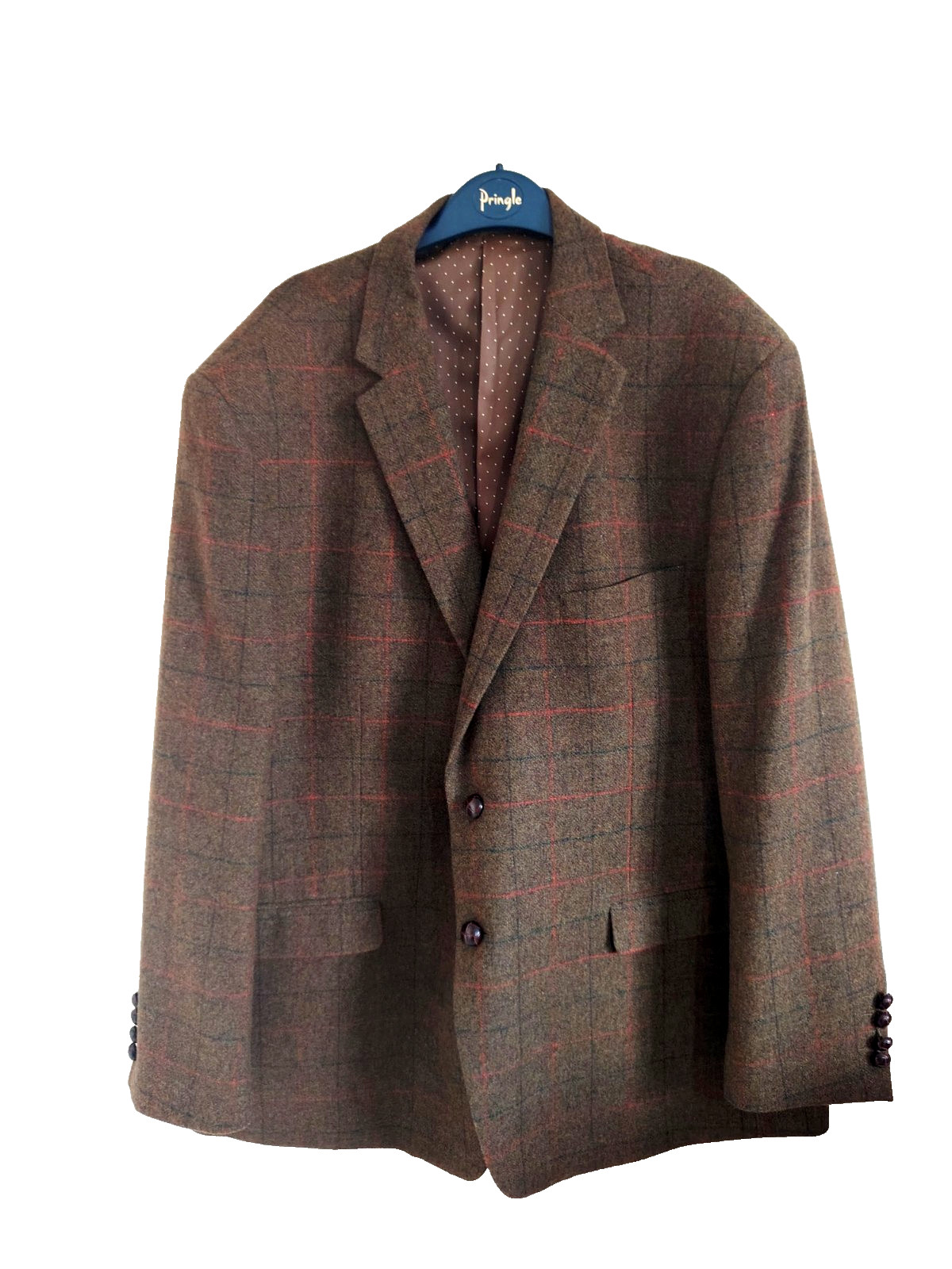 Men’s SKOPES Montrose Tweed Wool Blend Brown Check Blazer Jacket Country 50S