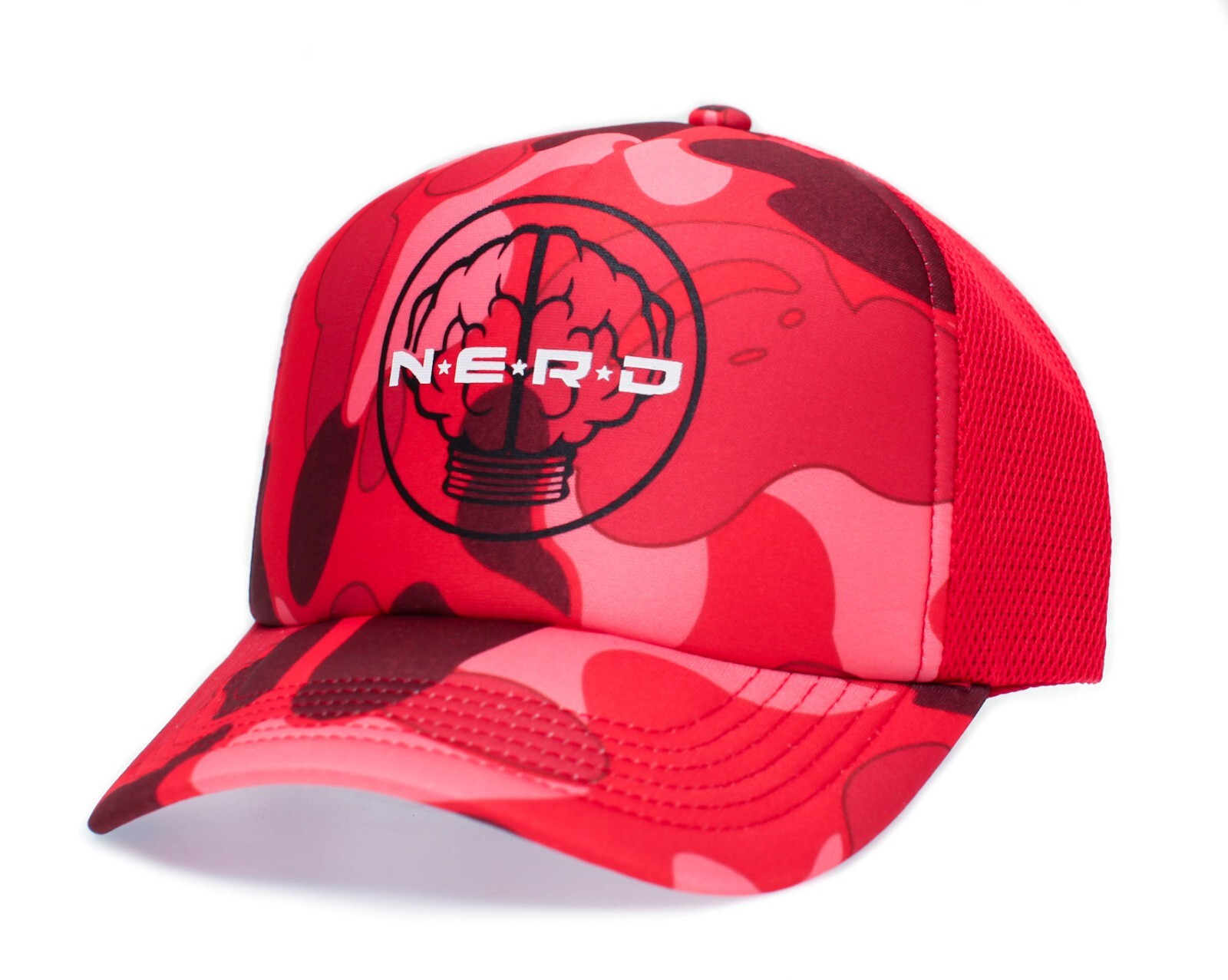 NERD Hat Pink/Red Camo Rare Japan One Size Adult N*E*R*D Cap