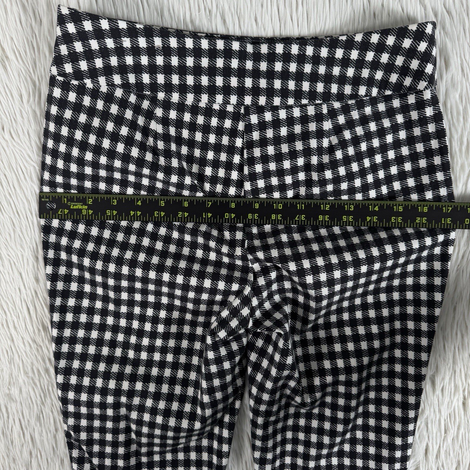 Chico’s Black White Checkered High-Rise Skinny Ankle Pants Women’s Size 00 US 2