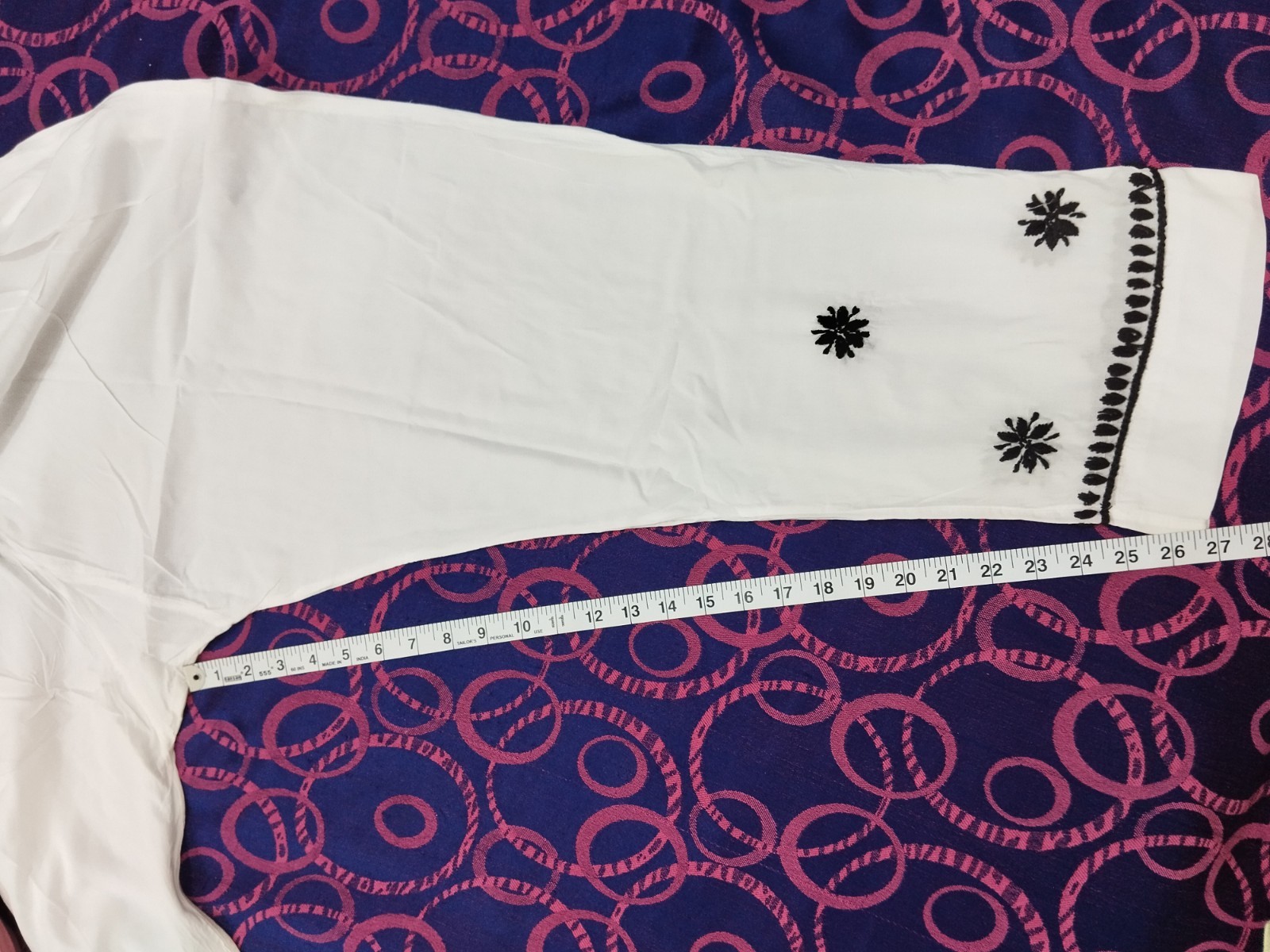 KURTI Co-Ord Set L XL 2XL 3XL 4XL 5XL HANDMADE CHIKAN EMBROIDERY 100% COTTON