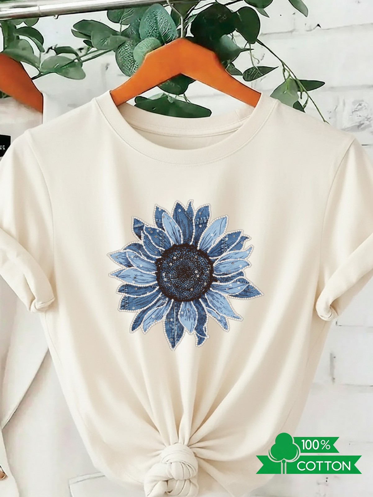 Letter Printed Women’s Round Neck T-Shirt Comfortable Breathable Casual Tops❀