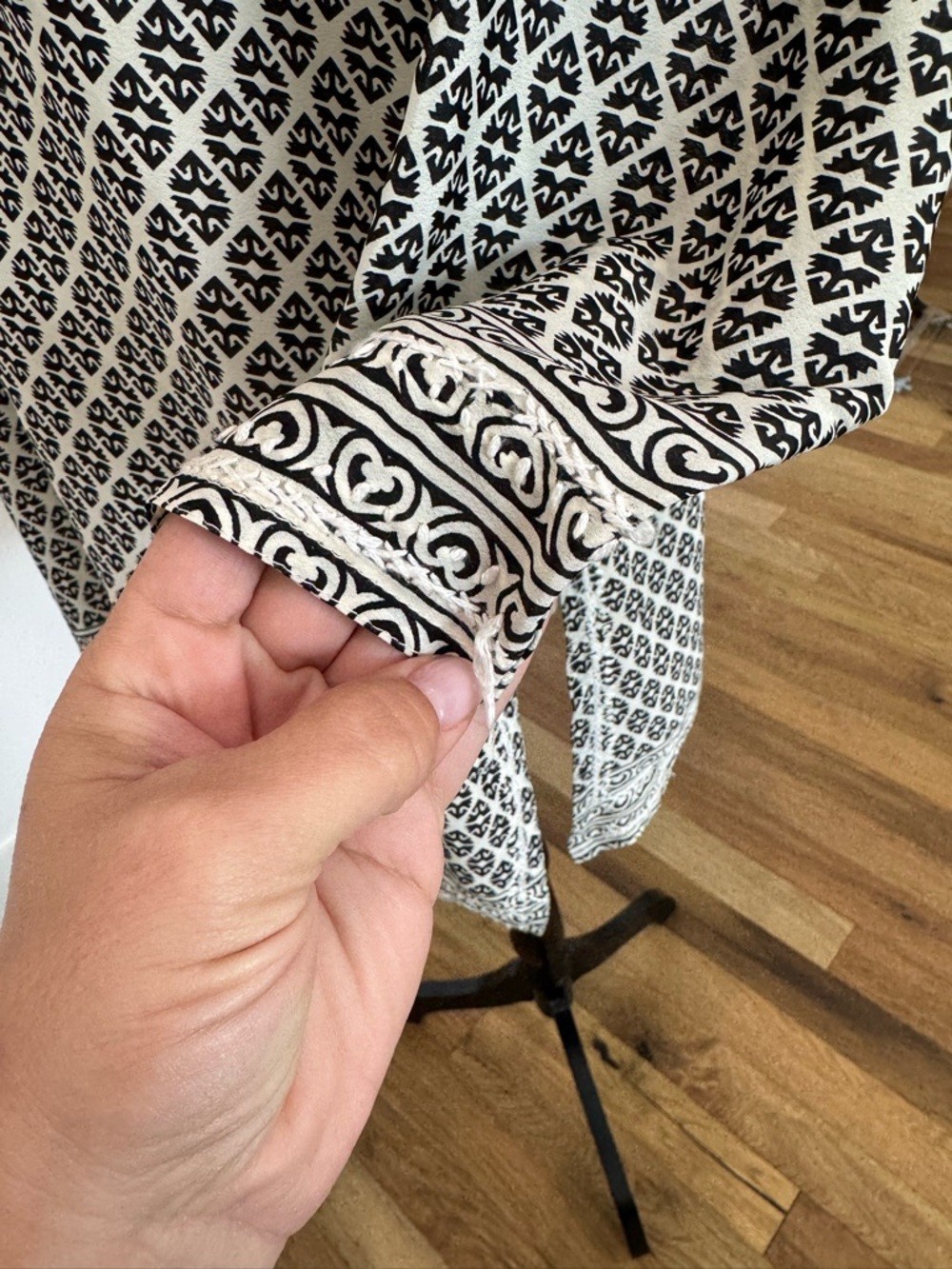 🖤 Gretchen Scott Black & White Tunic 🤍 | Geometric Embroidered Top Size S