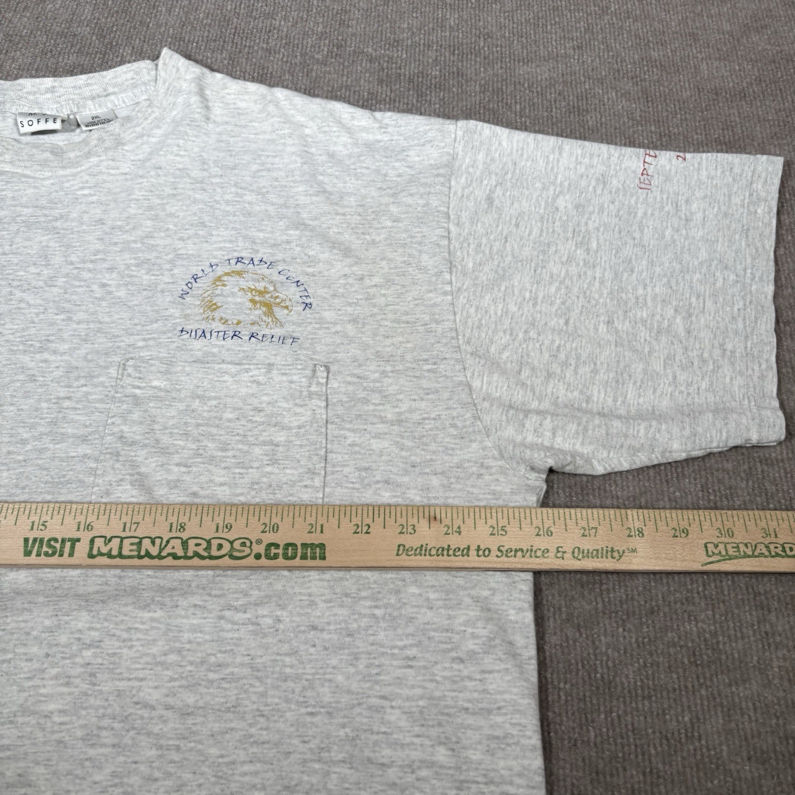 Vintage World Trade Center Disaster Relief T Shirt Mens 2XL Gray 911 Made In USA