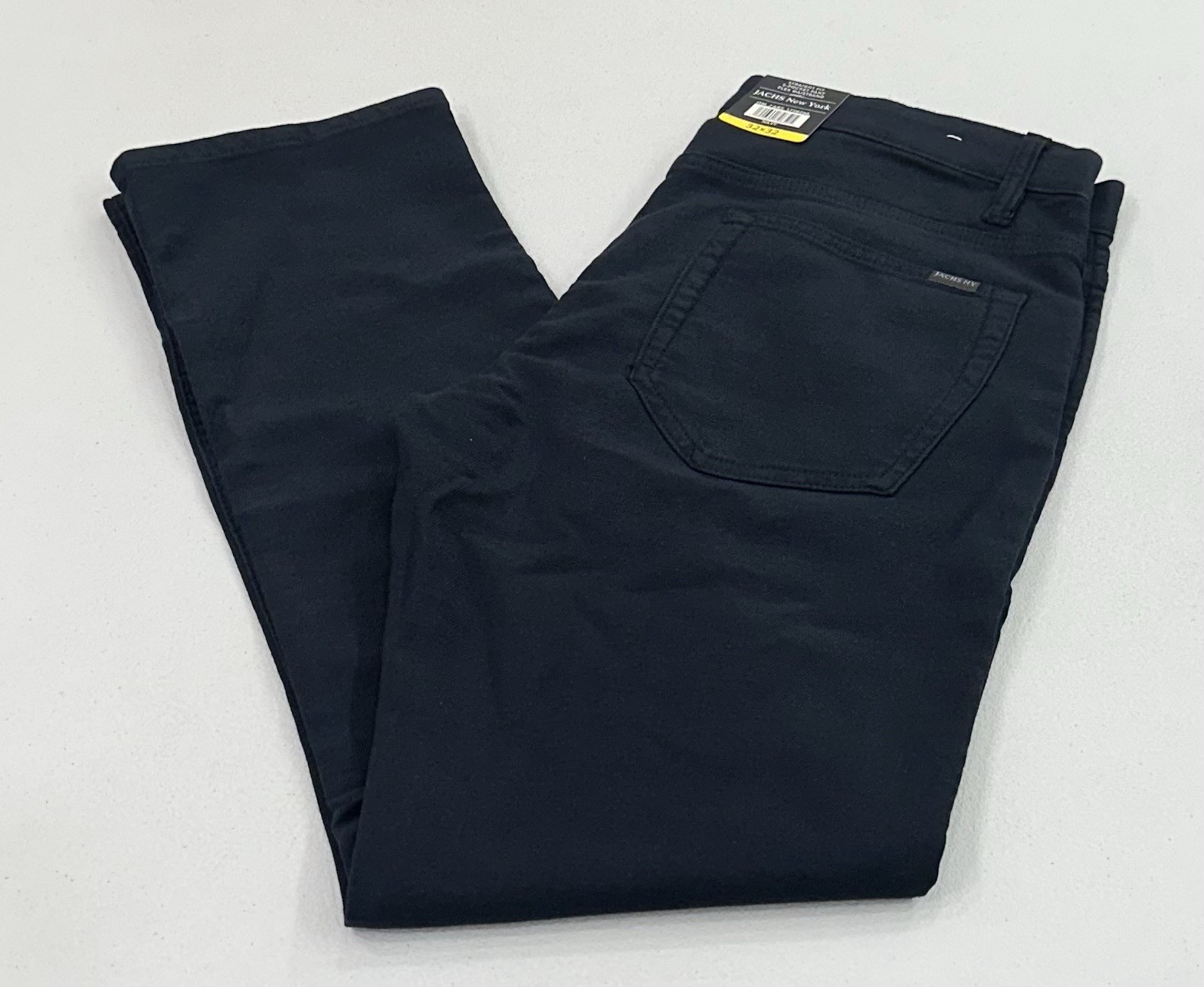 Jachs New York Men’s Straight Fit Flex Waistband 5-Pocket Pants, Navy, 32X32