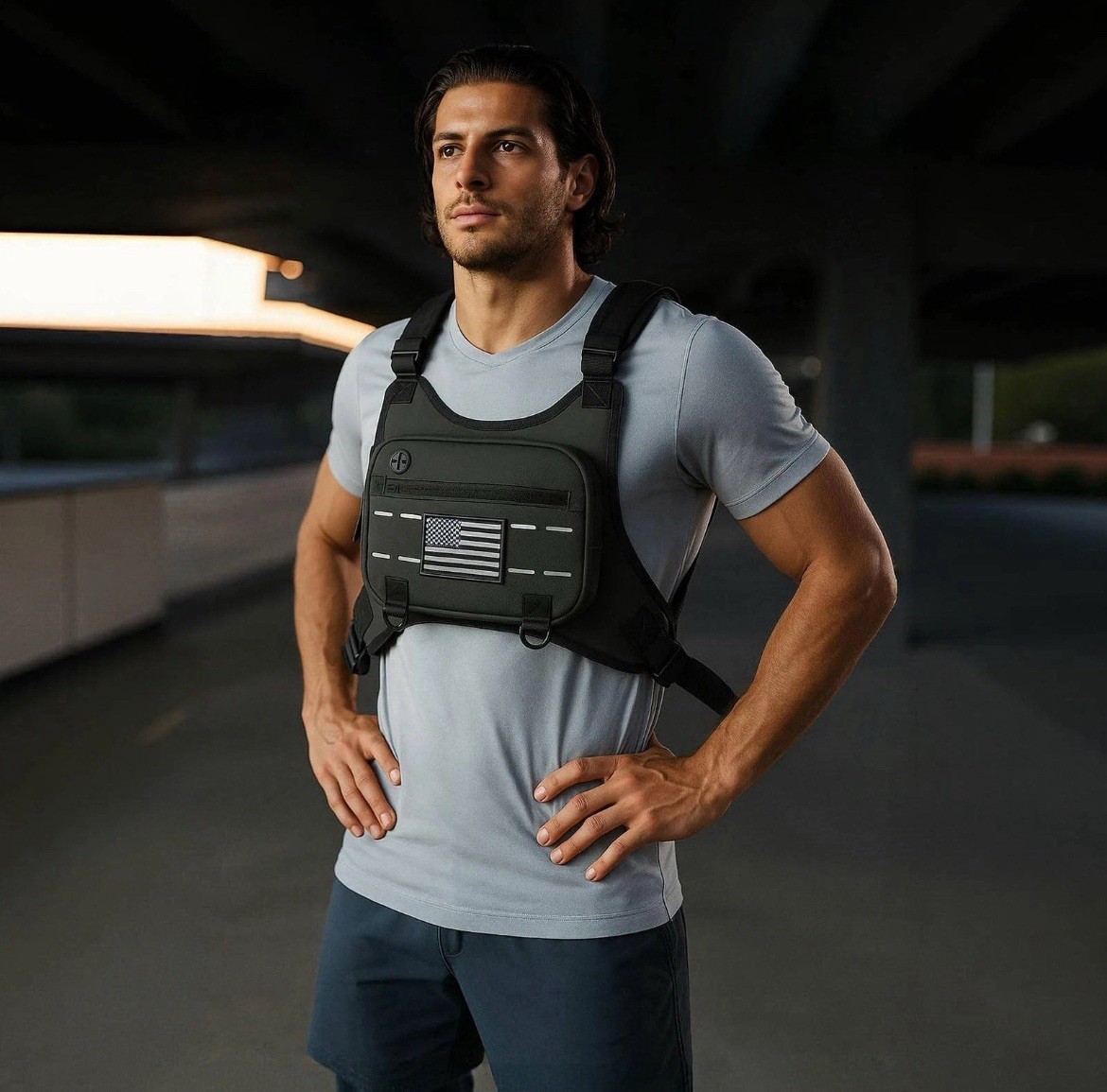 Sports Chest Bag for Men & Women, Running Vest with Phone Holder for Workouts