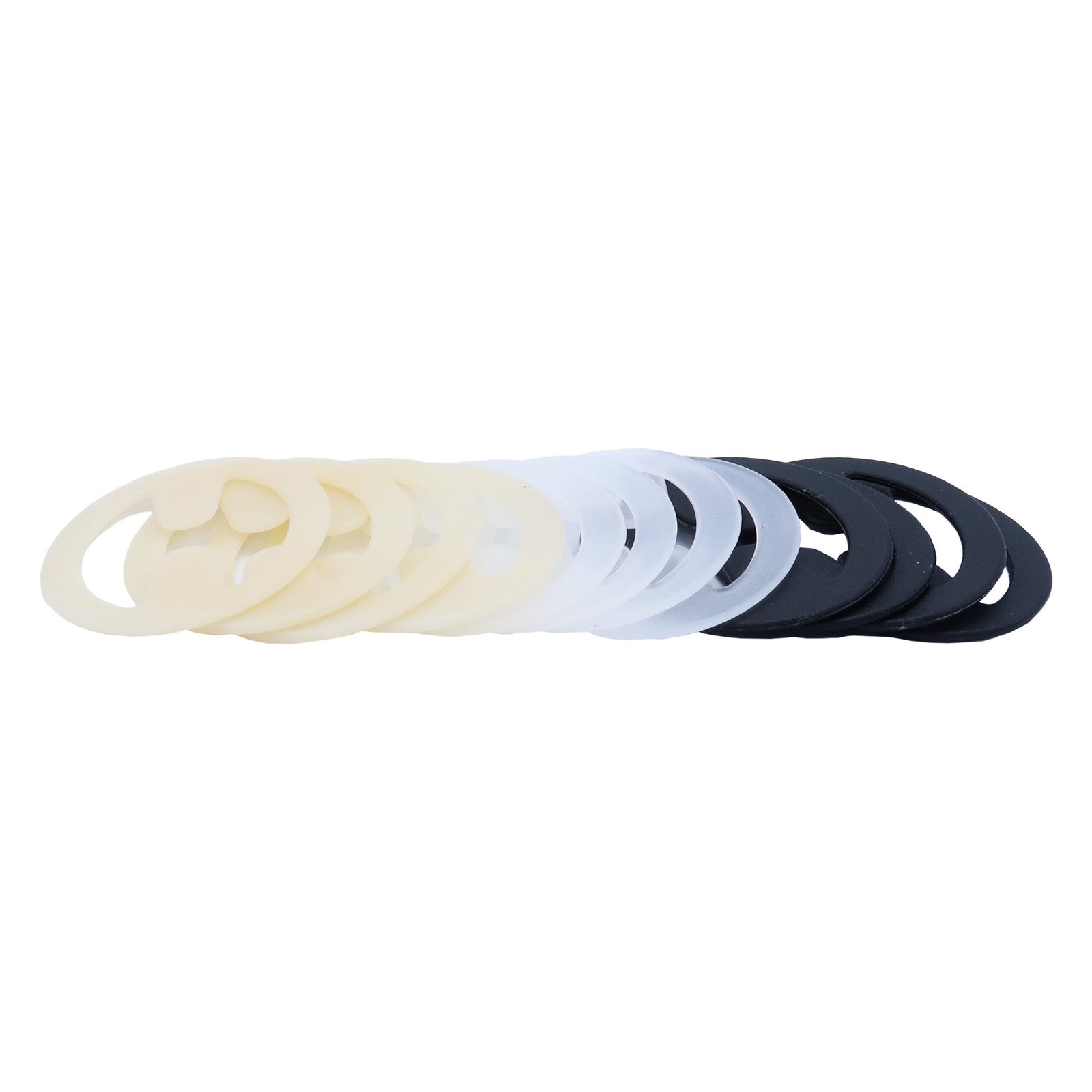 12 Set Oval Bra Clips – Bra Strap Adjuster and Holder in Black Clear and Nude