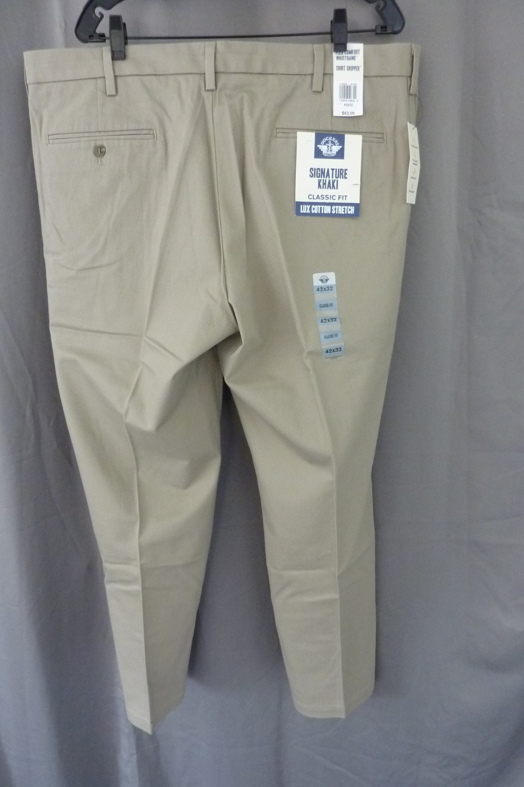 Dockers Men’s Comfort Khaki Flex Comfort Pants Relaxed Flat Front 42 x 32
