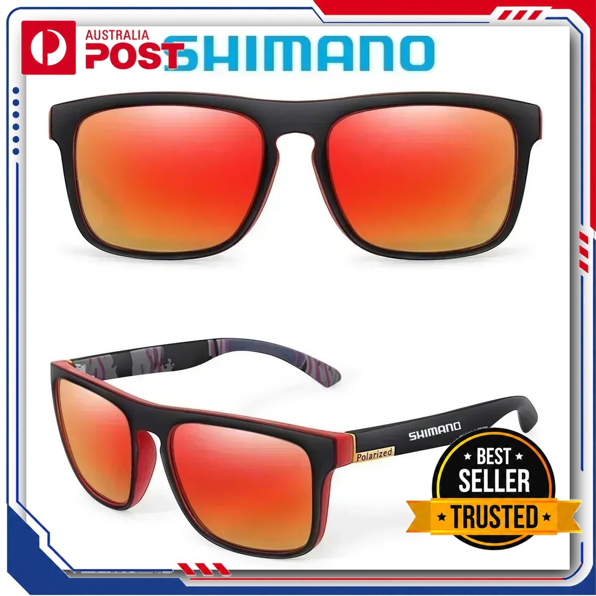Shimano Men UV400 Polarized Sunglasses Fishing Sports Eyewear for Driving