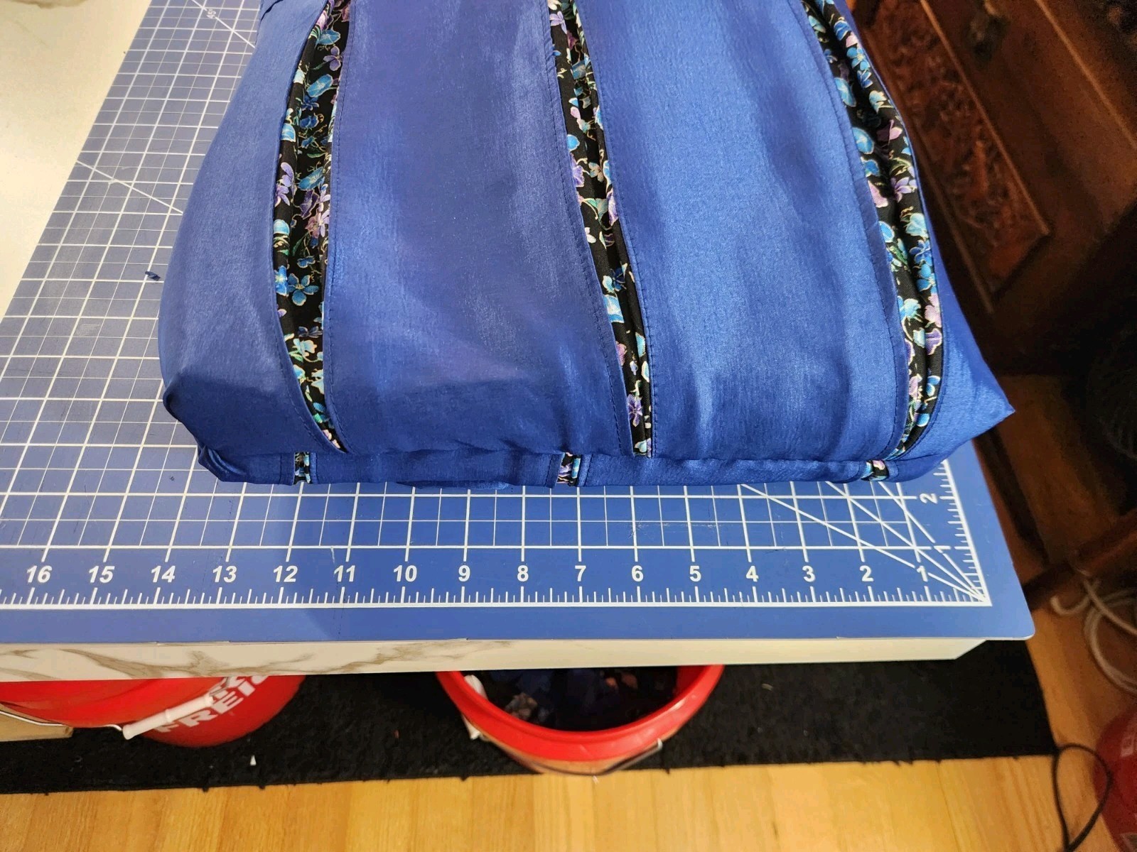 Royal Blue Satin Tote Bag
