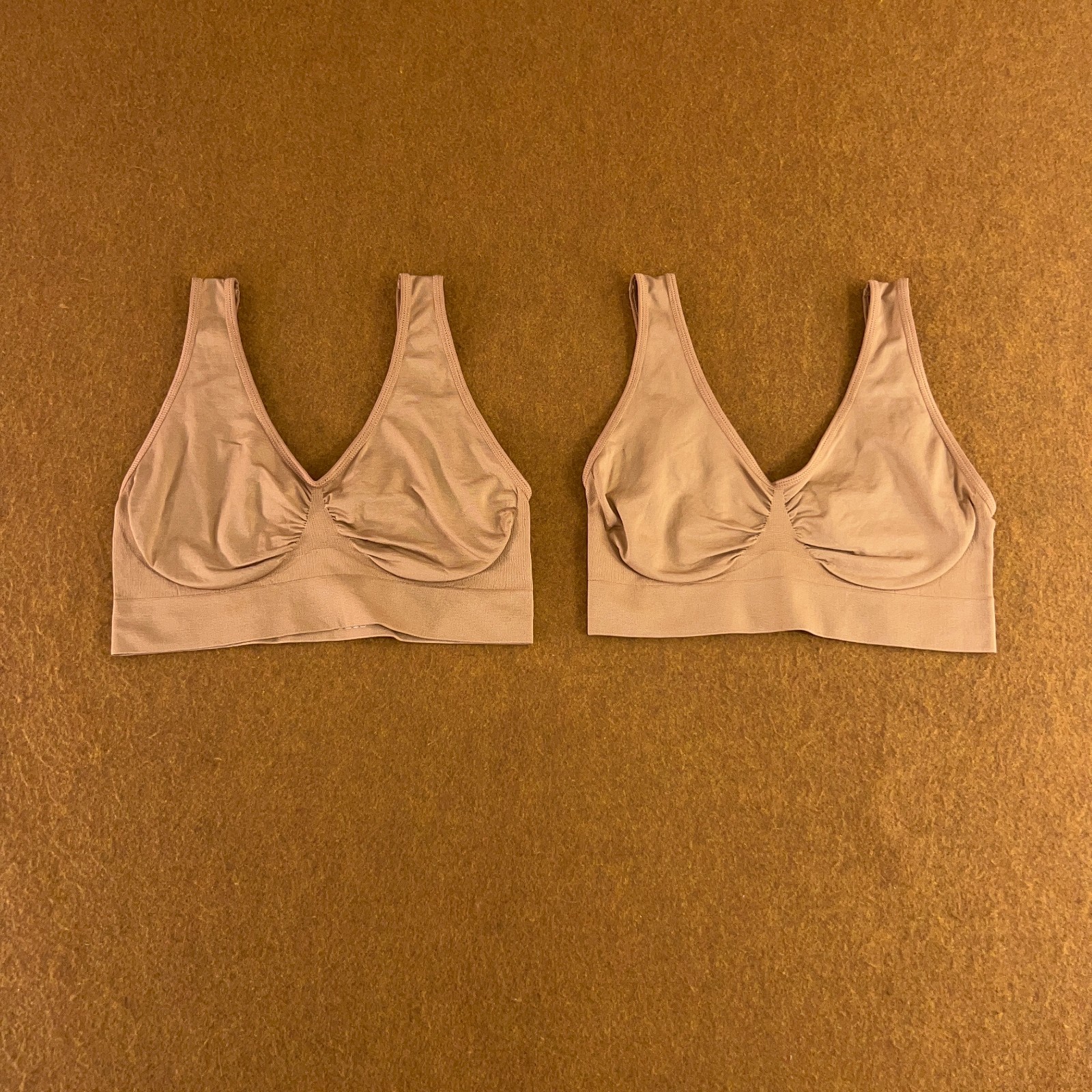 Rhonda Shear Womens Size XL Beige Wireless Pullover Ahh Bra 2 Pieces New