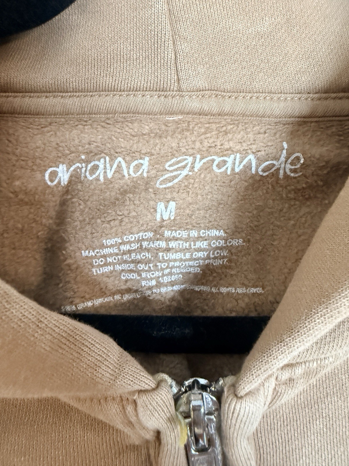 Size M Ariana Grande Eternal Sunshine Tour Brown Swirl Full Zip Hoodie Pockets