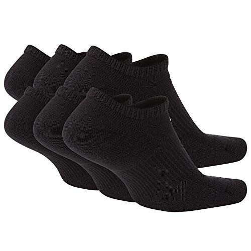 Nike Unisex 6PK Everyday Plus Cushion No Show Socks Black/White L SX6898-010