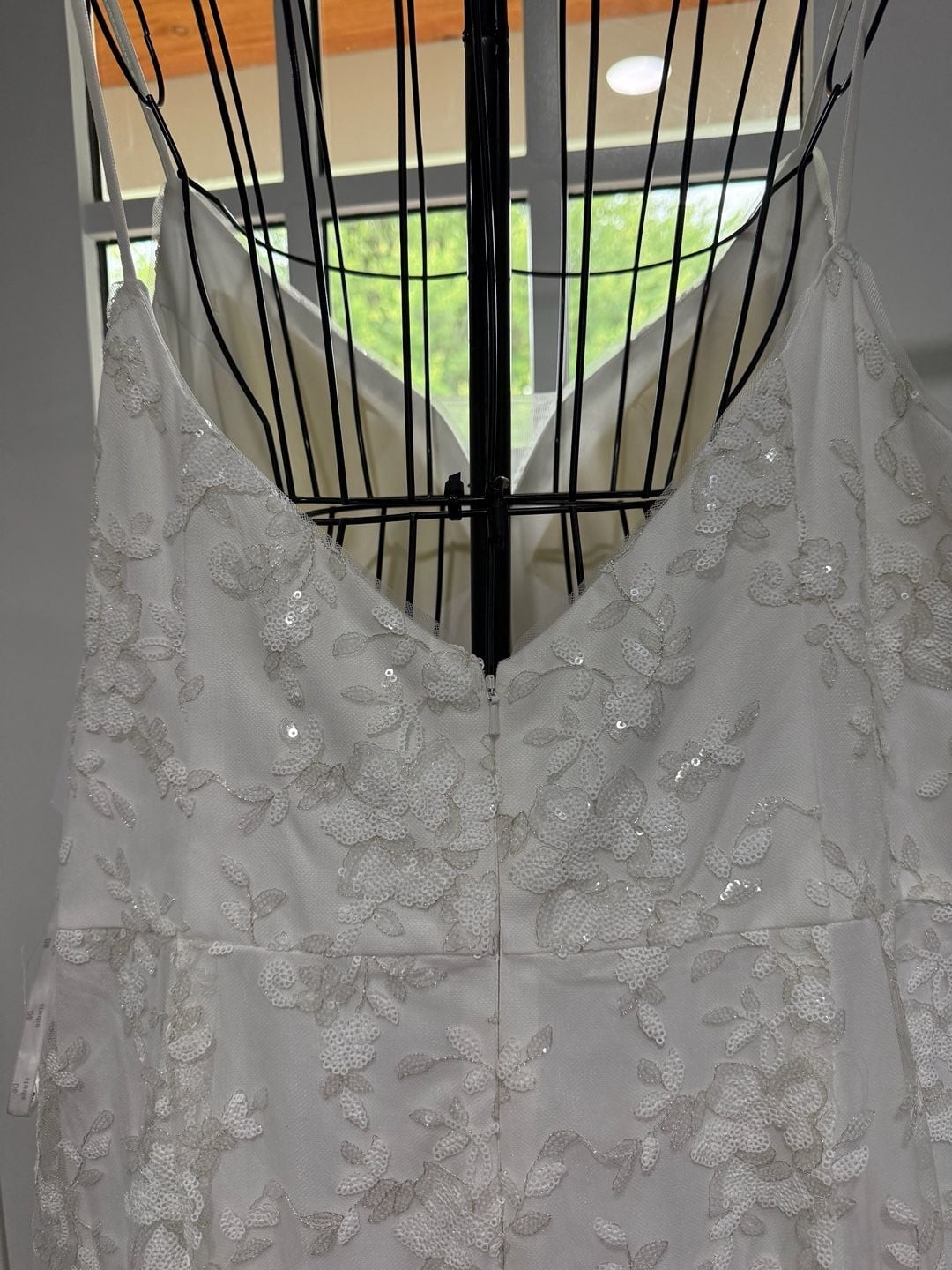 DB Studio Sequin Floral A-Line Wedding Dress