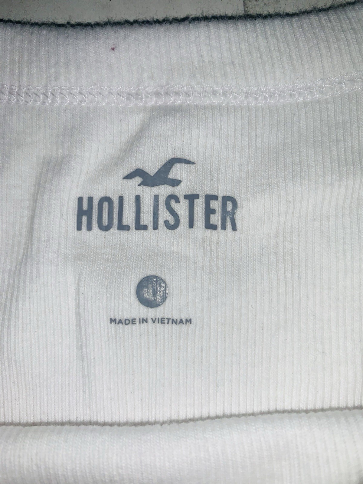Hollister White Ribbed Knit Cropped Tank Lemon Graphic Capri Italy Size L