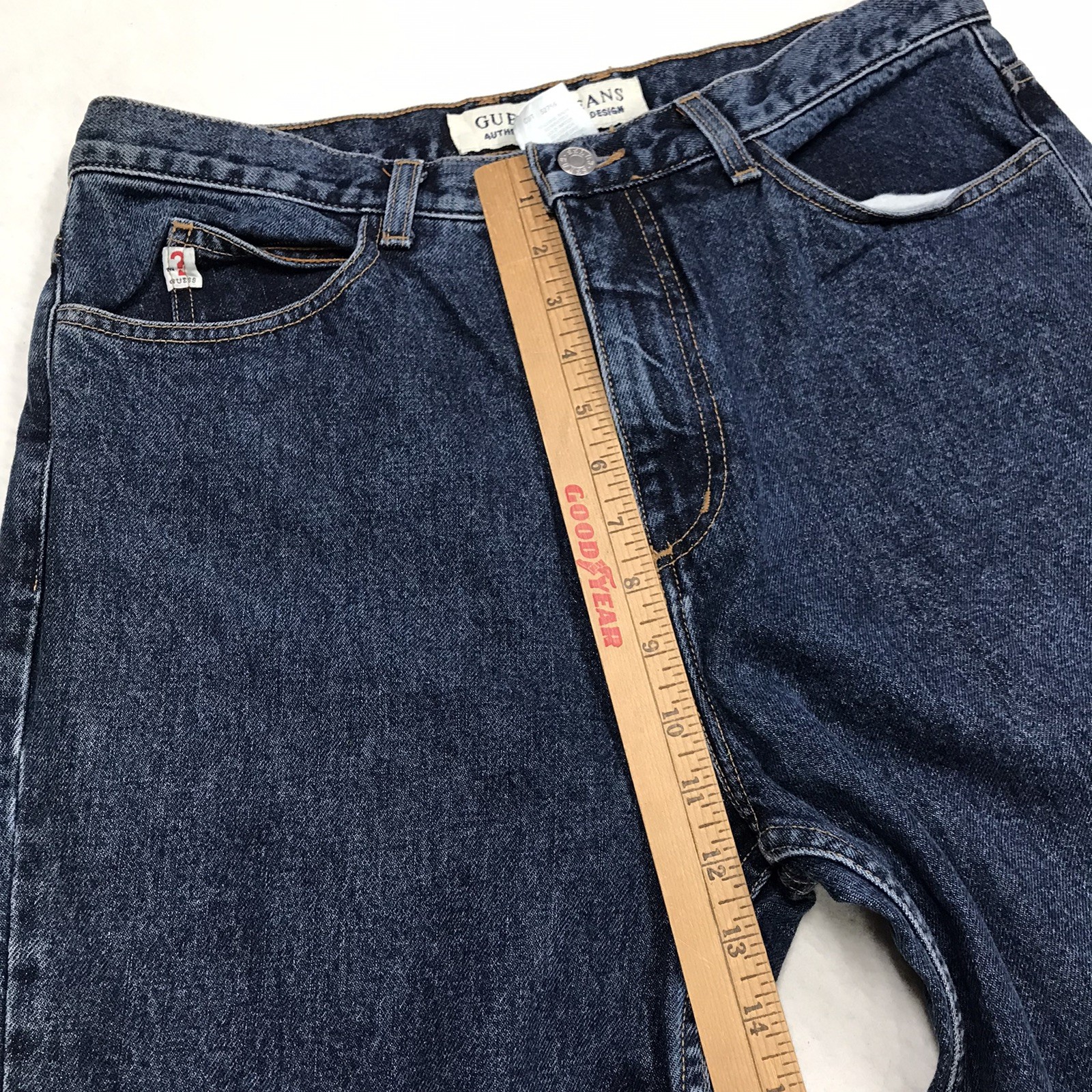 Vintage GUESS 1050 Jean Men 34×28 Tapered Relaxed Fit Dark Wash USA Made Denim