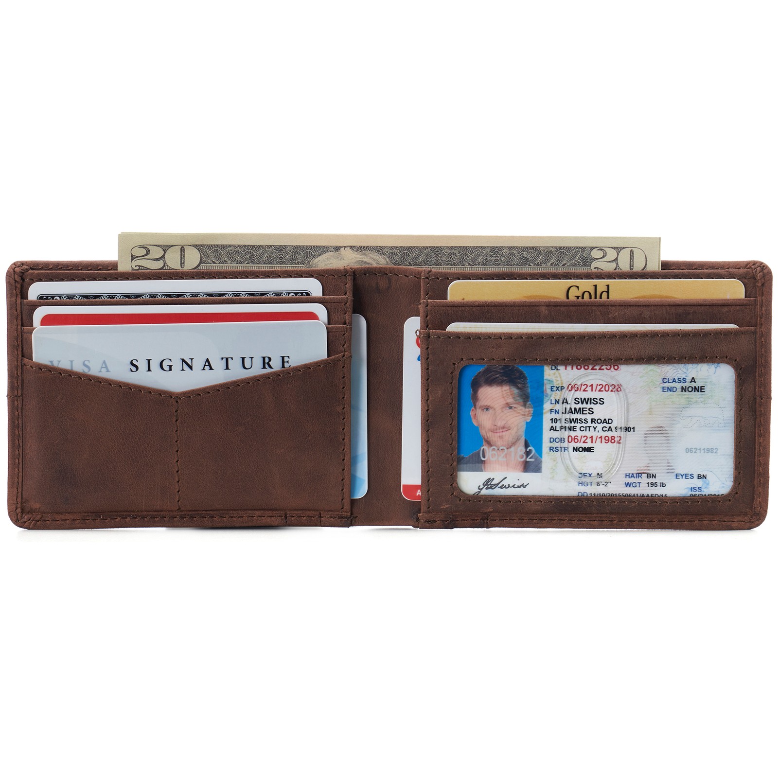 Alpine Swiss Delaney Slim Bifold Wallet | Front Pocket Wallet | 8 Card Slots ID