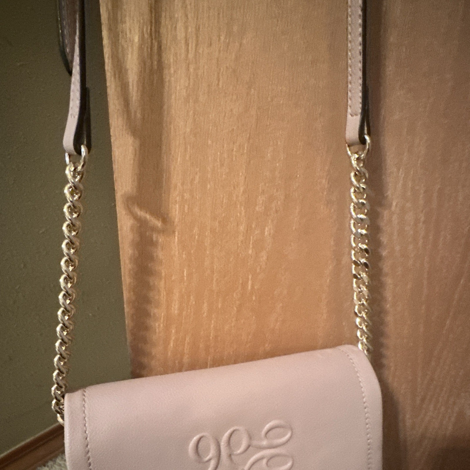 Nine West Pink Small Crossbody Wallet Clutch Detachable Chain Strap Zip