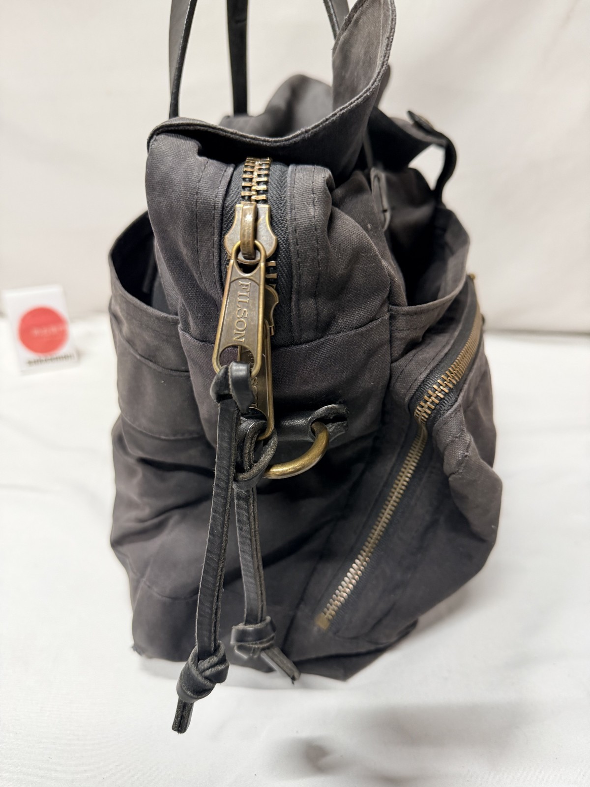 Filson 24 Hour Bag Tin Cloth Briefcase Black Made In USA Waxed Cotton