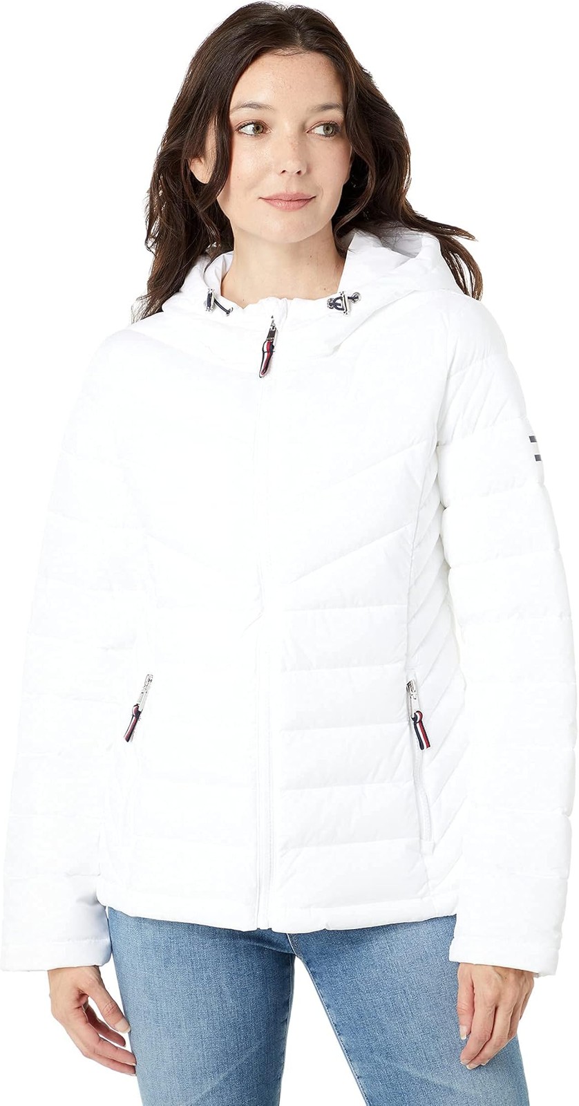 Tommy Hilfiger Women’s Essential Lightweight Packable Puffer Jacket, New White,