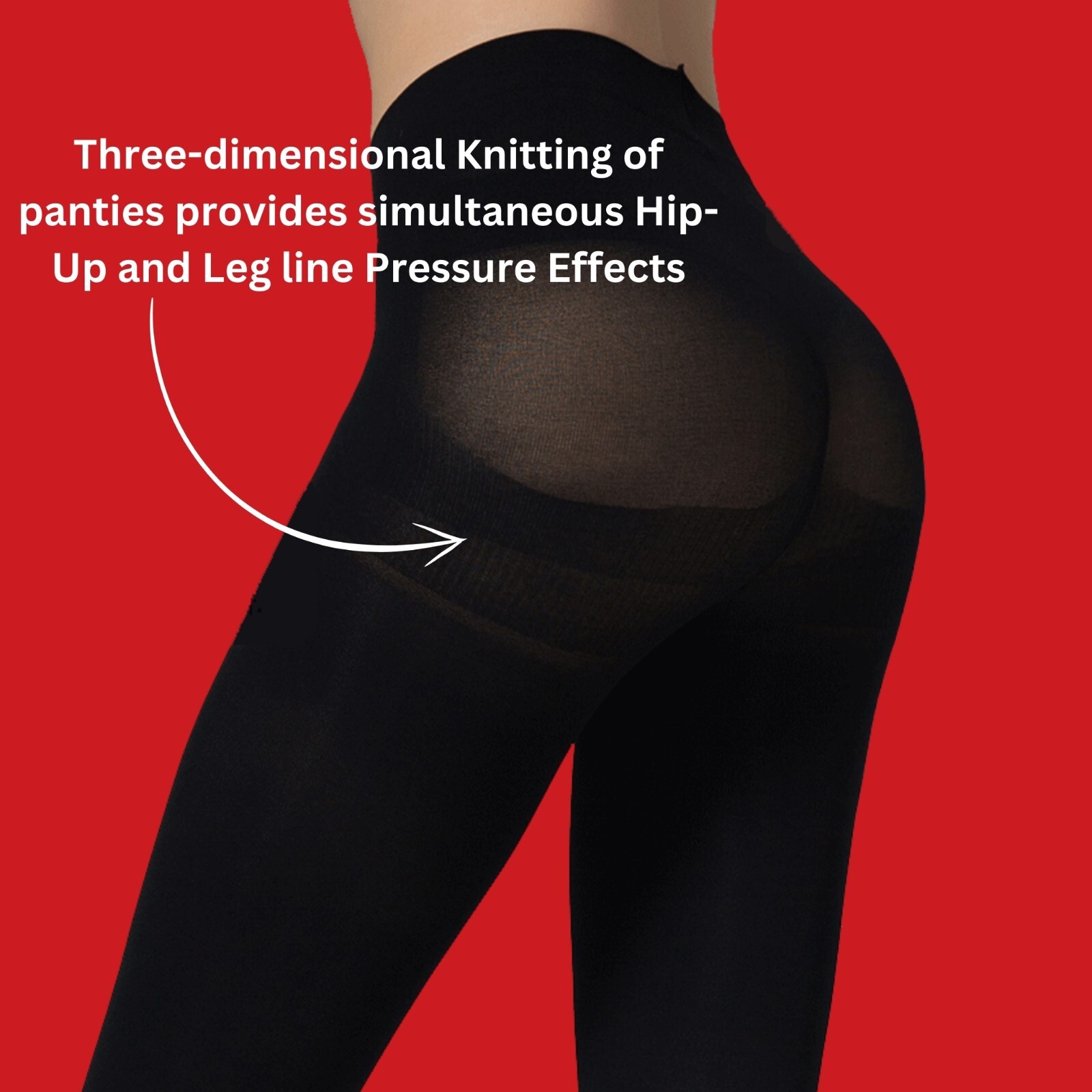 200 denier opaque tights with built-in compression tummy control and lifting hip