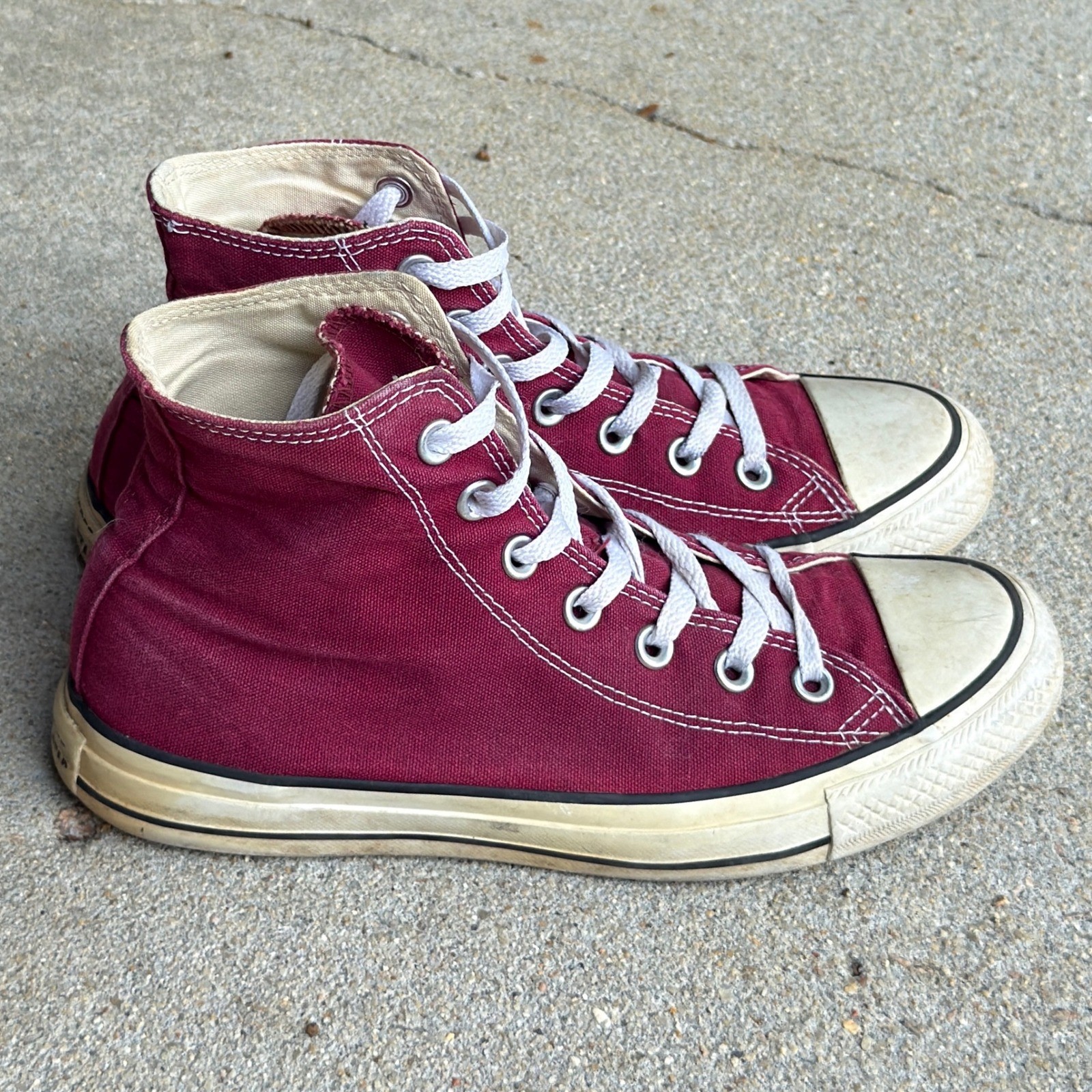 Converse Chuck Taylor All Star High Top Sneakers Burgundy Canvas Shoes W 8 M 6